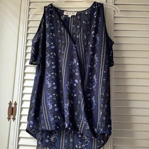 Cold Shoulder Floral Blouse